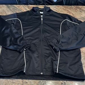 Augusta Sportswear Black Windbreaker with White Piping